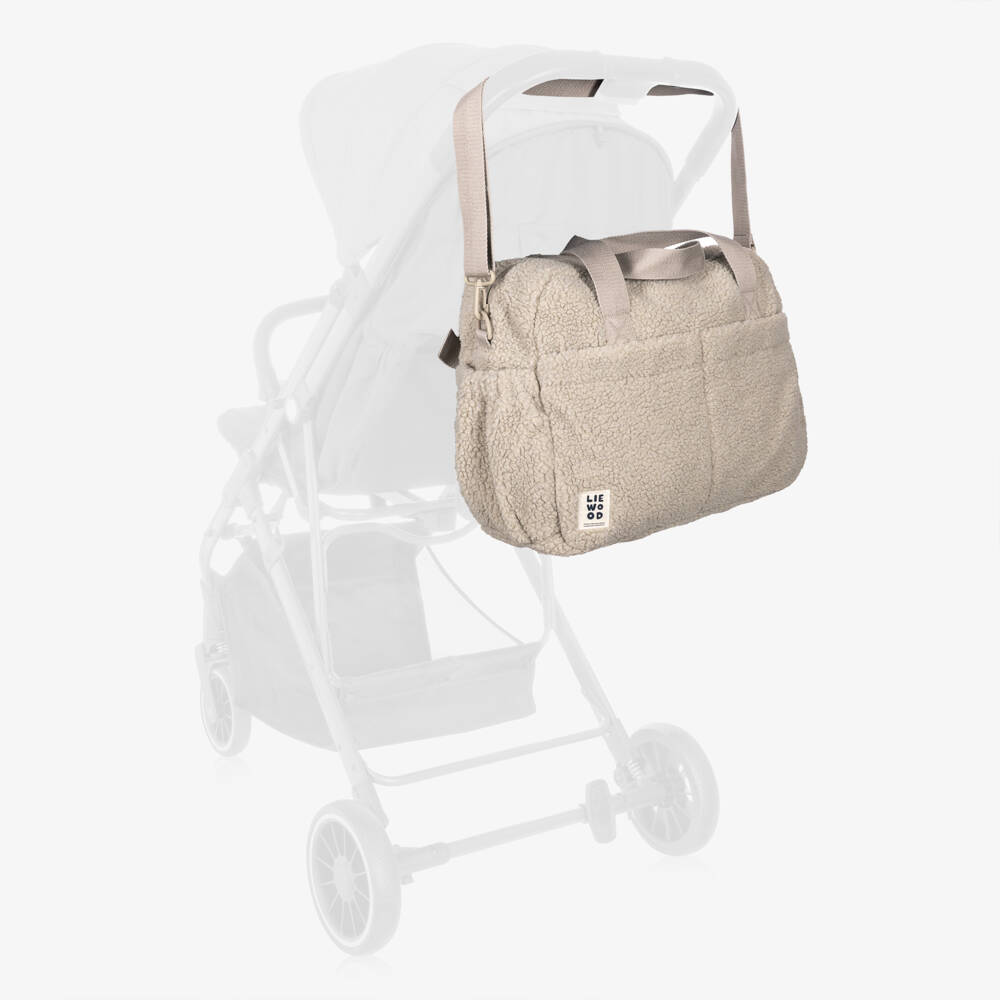 Liewood-Beige Teddy Fleece Baby Changing Bag (40cm) | Childrensalon