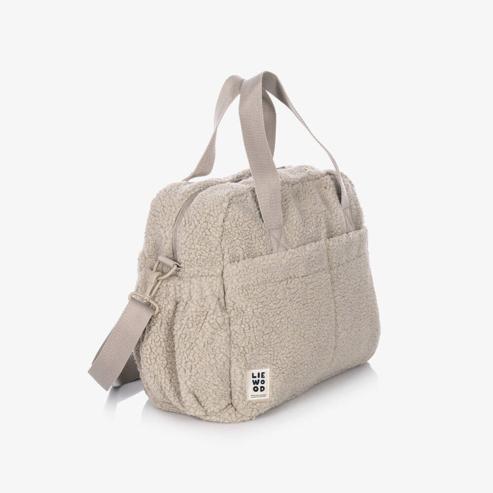 Liewood-Beige Teddy Fleece Baby Changing Bag (40cm) | Childrensalon