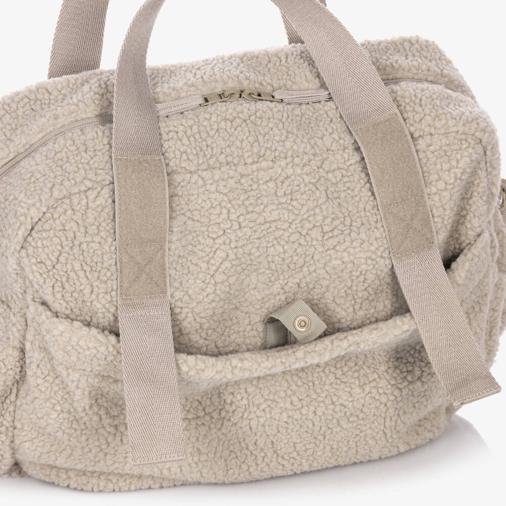 Liewood-Beige Teddy Fleece Baby Changing Bag (40cm) | Childrensalon