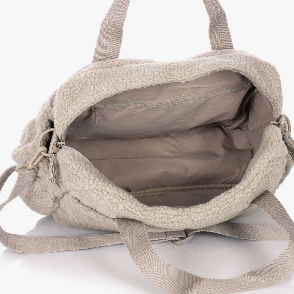 Liewood-Beige Teddy Fleece Baby Changing Bag (40cm) | Childrensalon