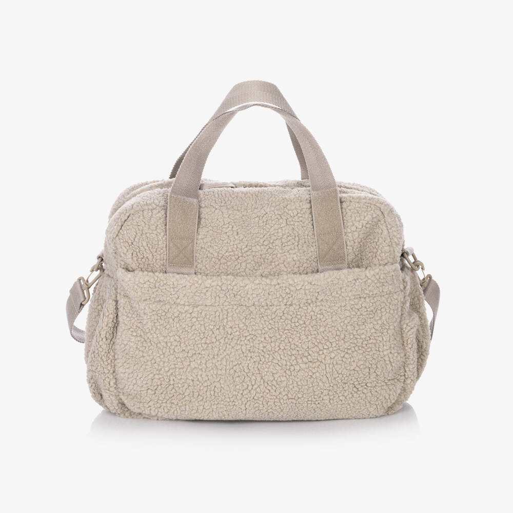 Liewood-Beige Teddy Fleece Baby Changing Bag (40cm) | Childrensalon