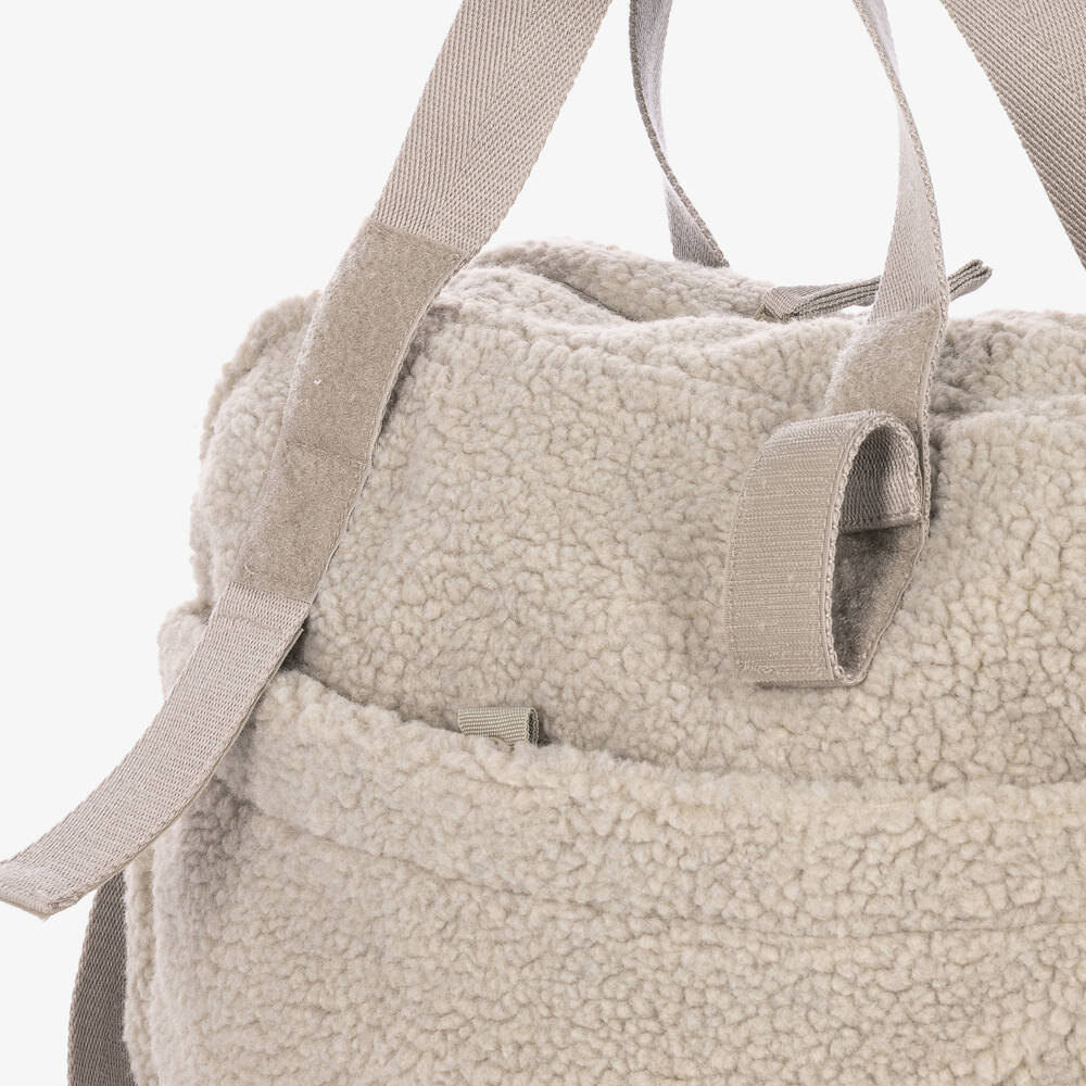 Liewood-Beige Teddy Fleece Baby Changing Bag (40cm) | Childrensalon