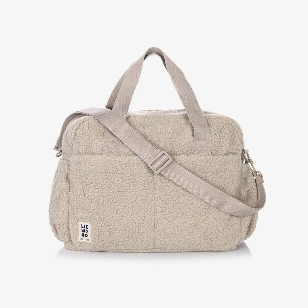 Liewood-Beige Teddy Fleece Baby Changing Bag (40cm) | Childrensalon