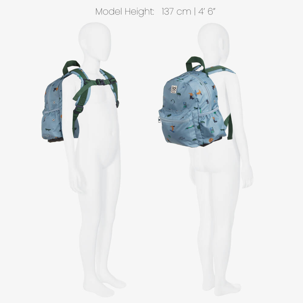 Liewood-Blue Fun Hobby Print Backpack (27cm) | Childrensalon