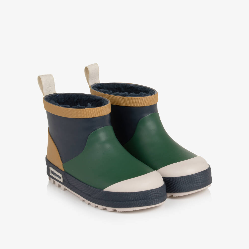 Liewood-Blue & Green Jesse Thermo Rainboots | Childrensalon