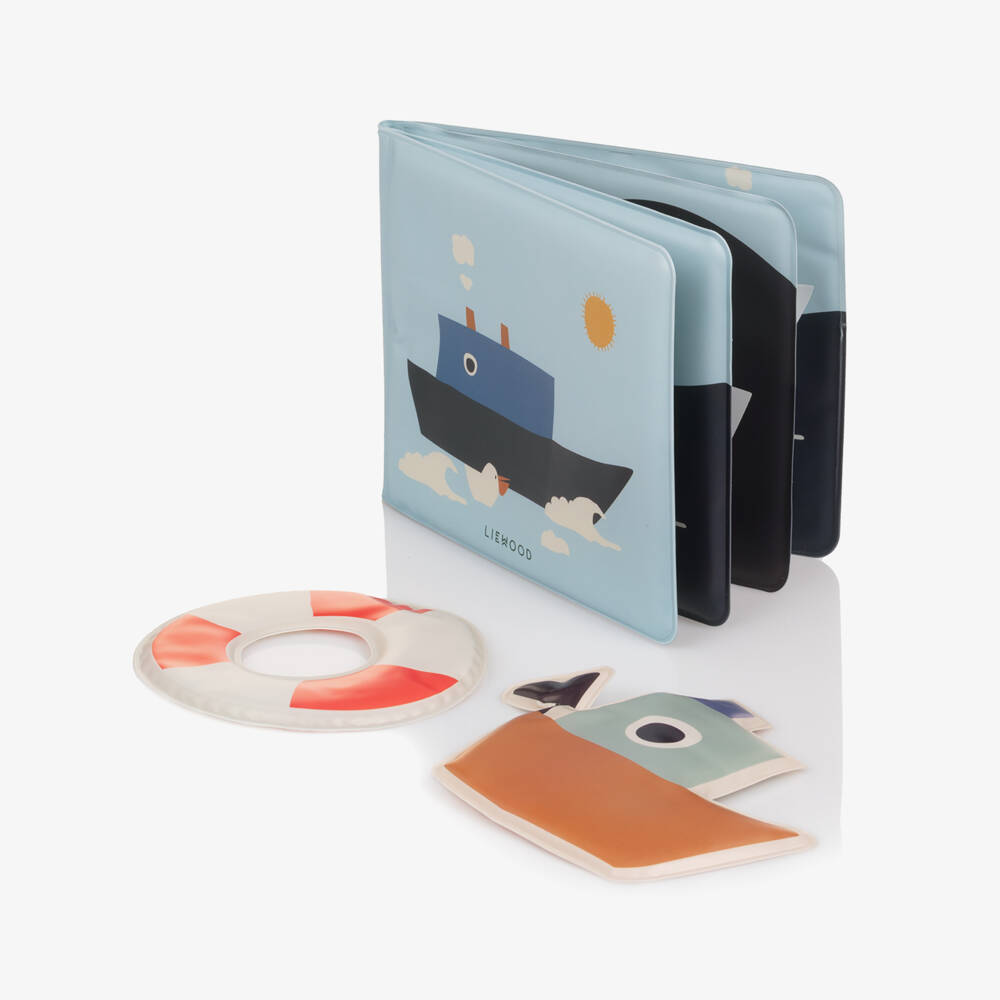 Liewood-Blue Nautical Theme Bath Book (17cm) | Childrensalon