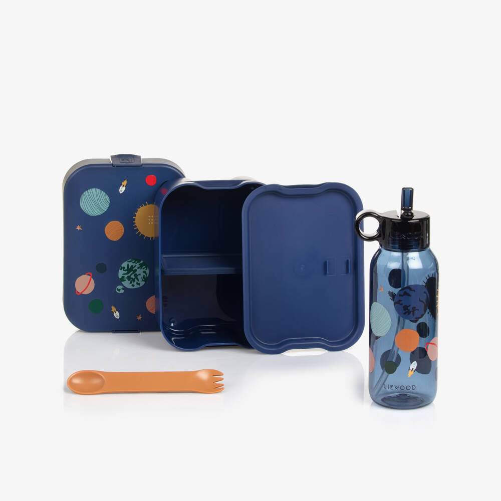 Liewood-Blue Planet Print Chelsey Lunchbox Set | Childrensalon
