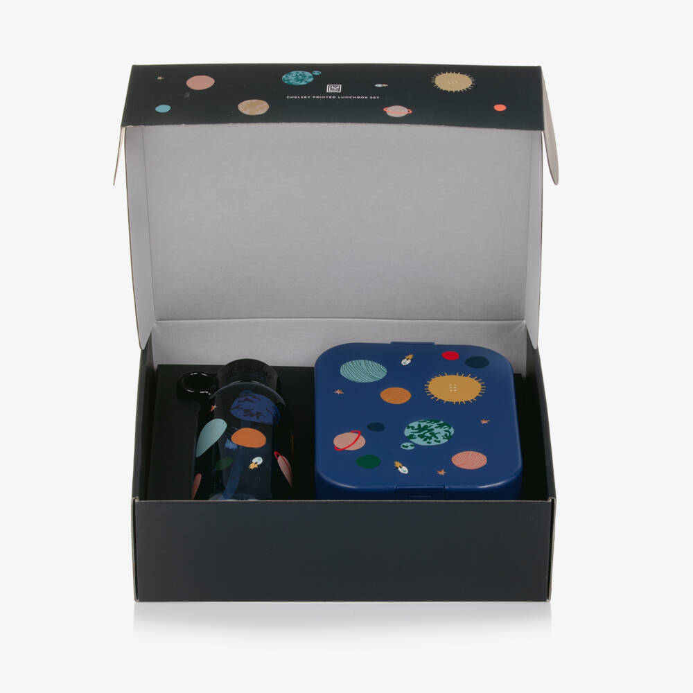 Liewood-Blue Planet Print Chelsey Lunchbox Set | Childrensalon