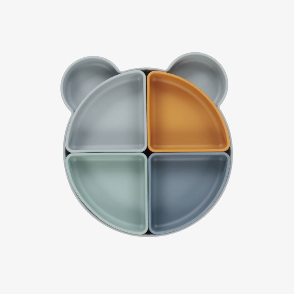 Liewood-Blue Silicone Divider Plate (23cm) | Childrensalon