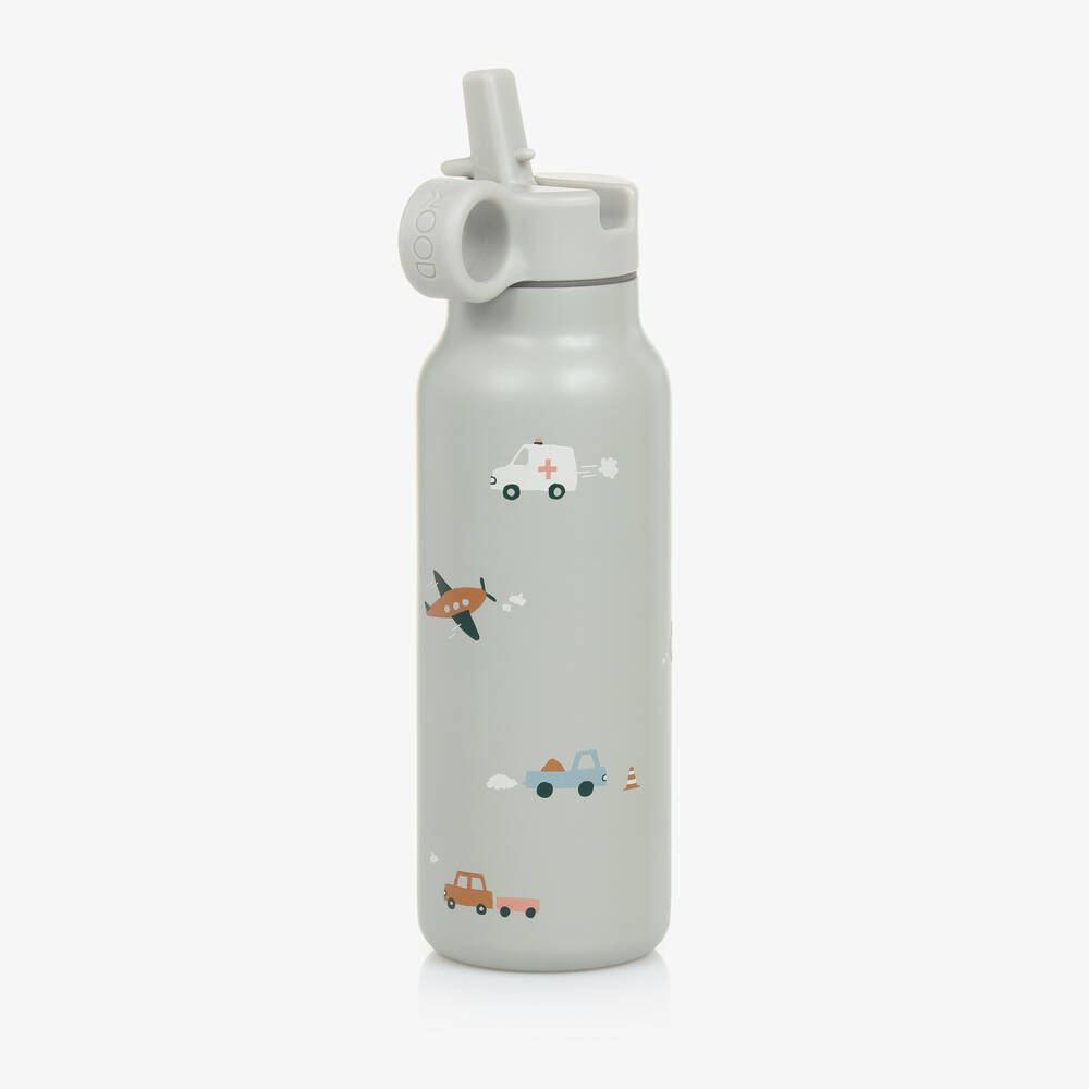 Liewood-Blue Vehicles Water Bottle (19cm) | Childrensalon