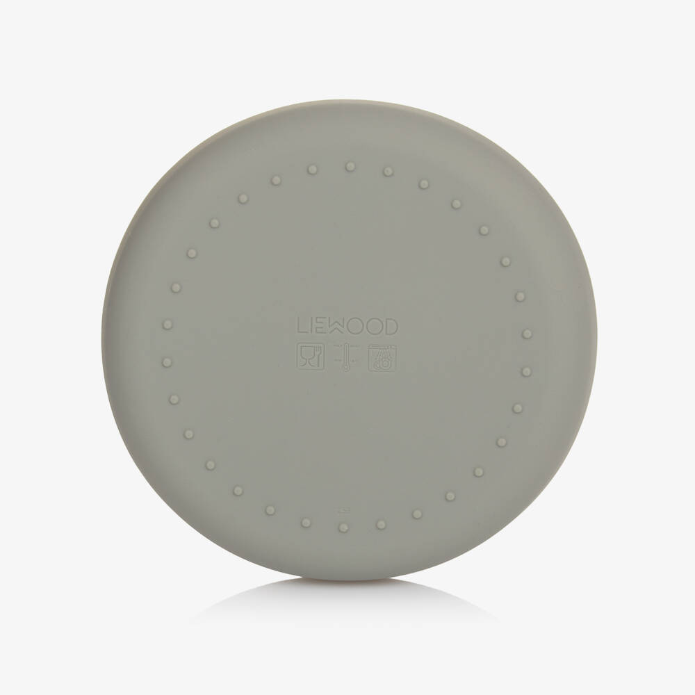 Liewood-Boys Beige & Blue Silicone Tableware Set with Boat Motifs (4 Pieces) | Childrensalon