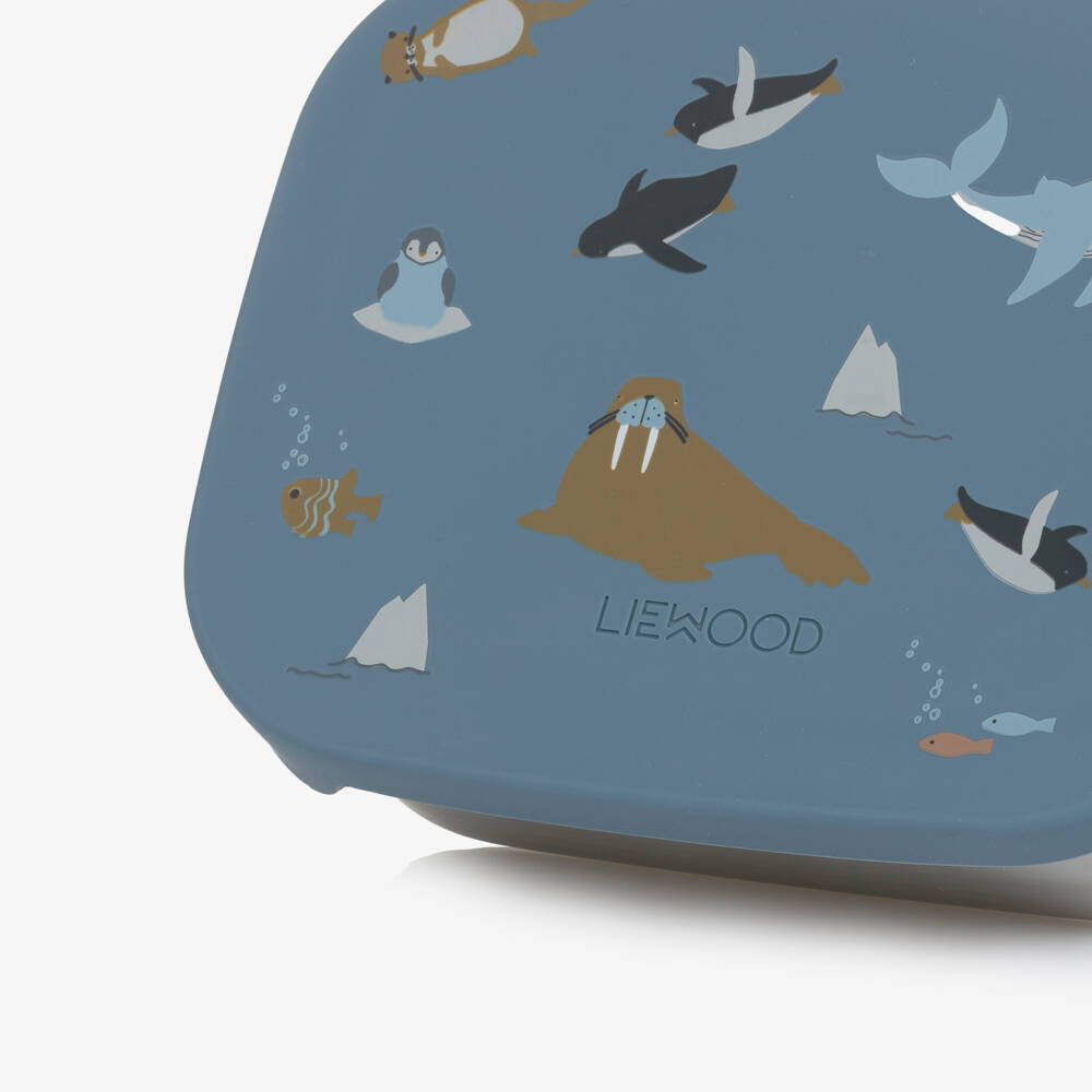 Liewood-Boys Blue Arctic Animal Print Lunchbox (17cm) | Childrensalon