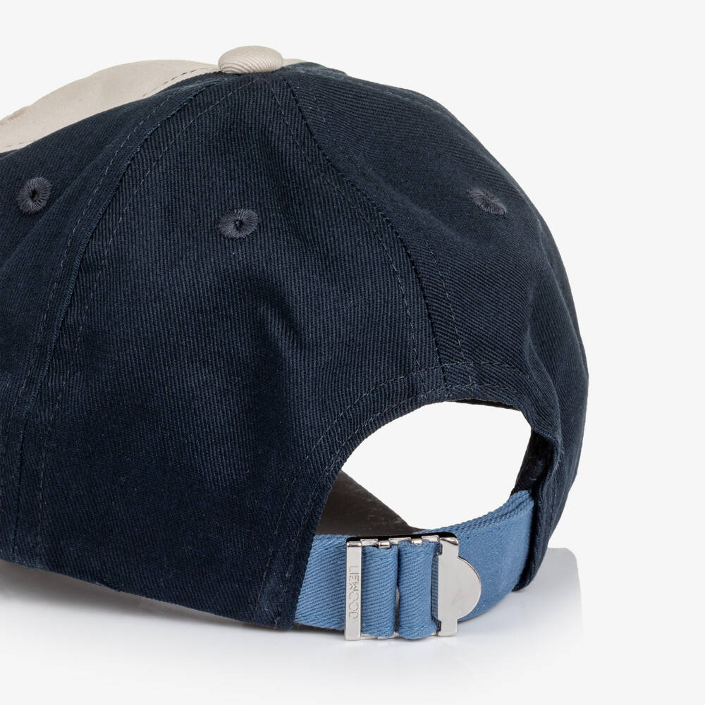 Liewood-Boys Blue & Beige Baseball Cap with Tiger Motif | Childrensalon