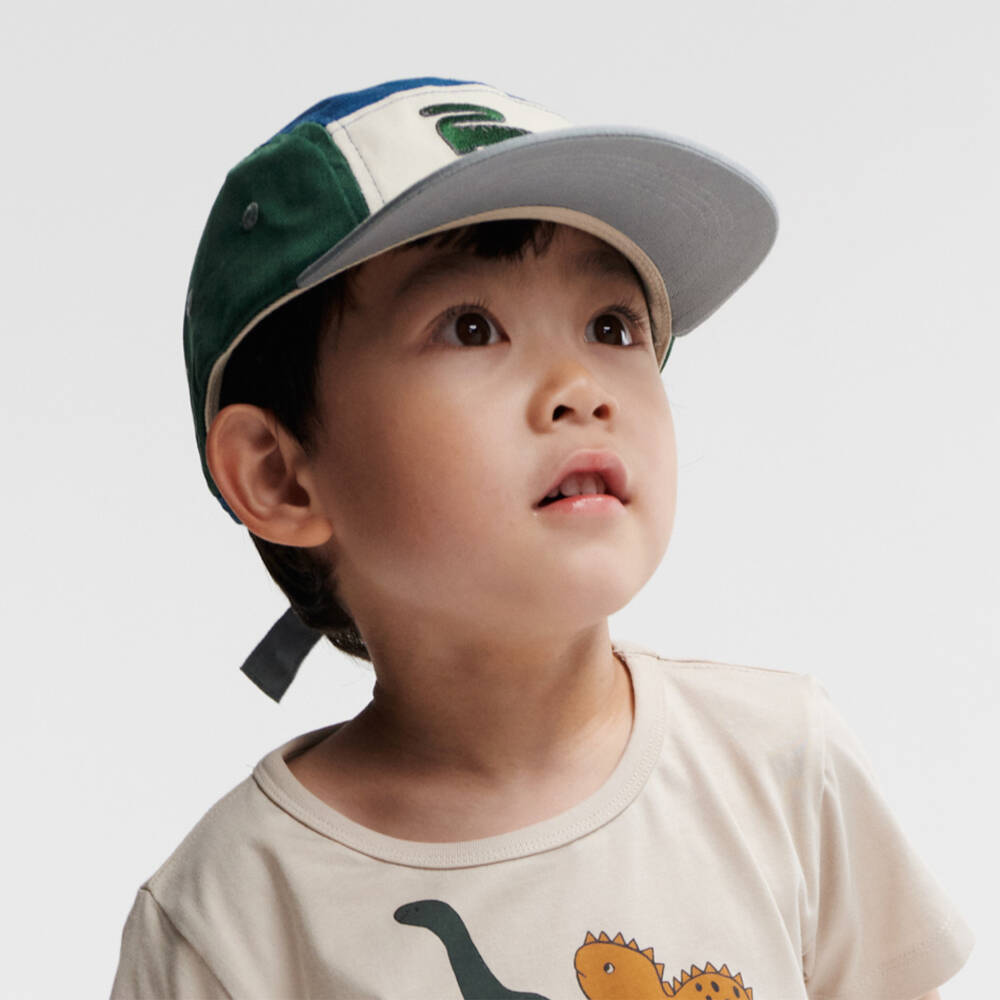Liewood-Boys Blue Colourblock Dinosaur Cap  | Childrensalon