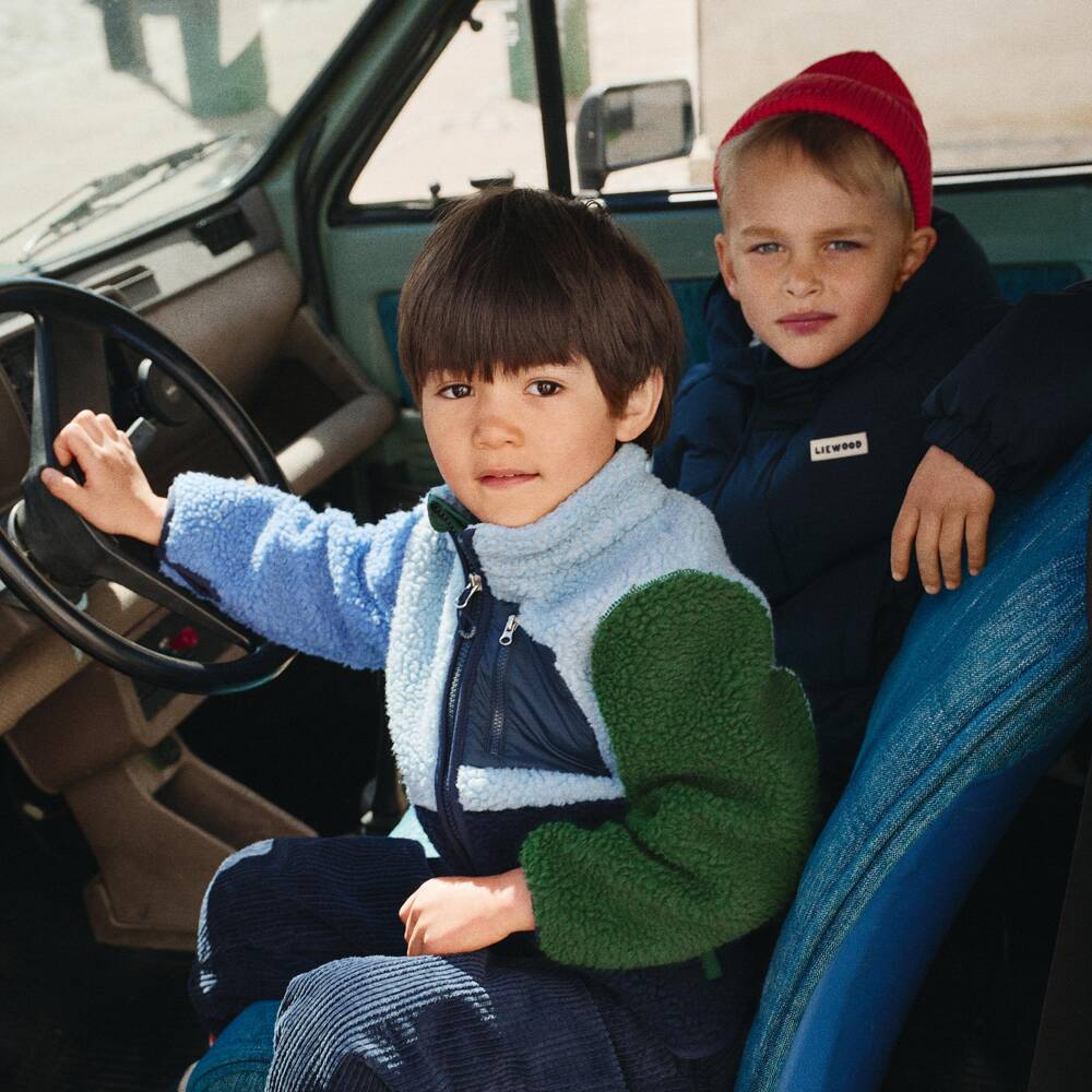 Liewood-Boys Blue & Green Fleece Jacket | Childrensalon