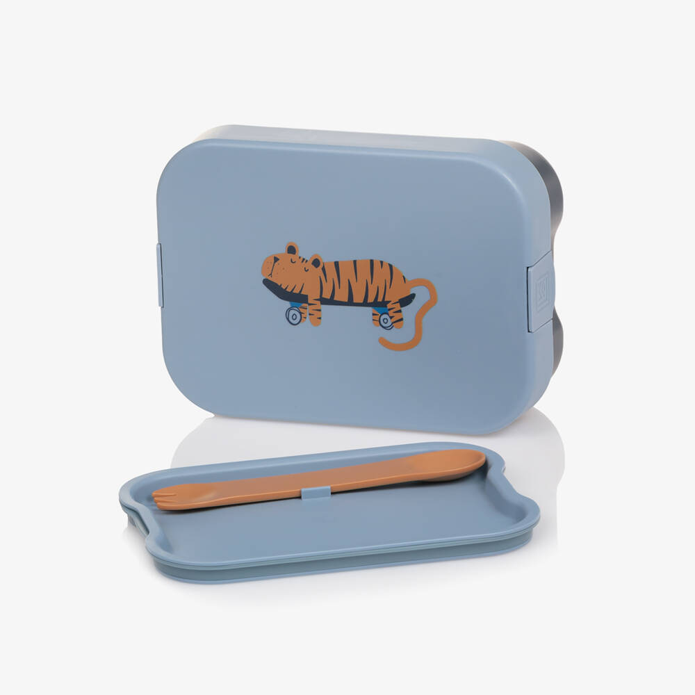 Liewood-Boys Blue Lunchbox with Tiger Motif (19cm) | Childrensalon