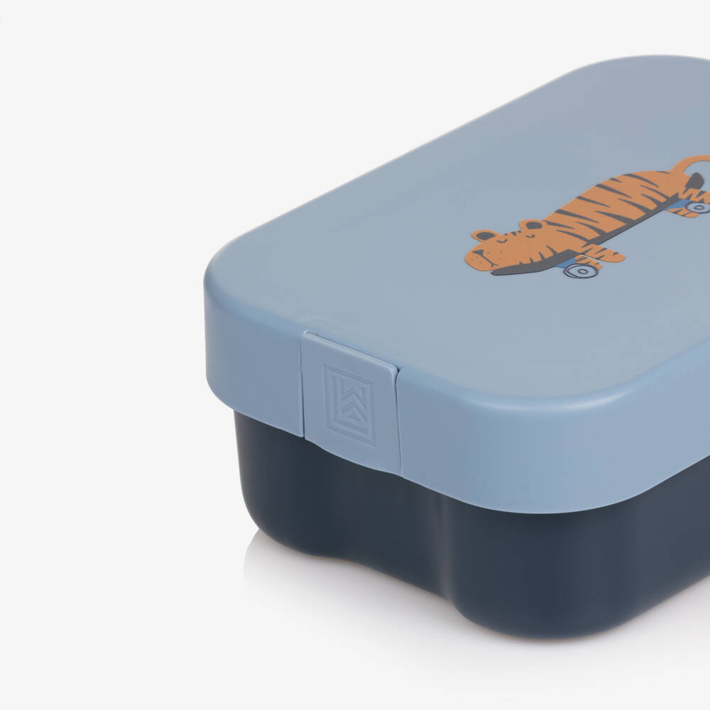 Liewood-Boys Blue Lunchbox with Tiger Motif (19cm) | Childrensalon