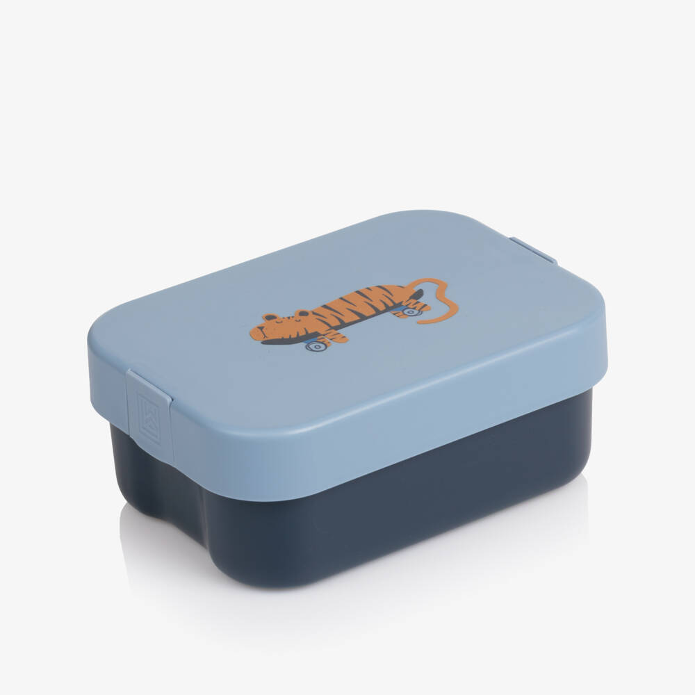 Liewood-Boys Blue Lunchbox with Tiger Motif (19cm) | Childrensalon