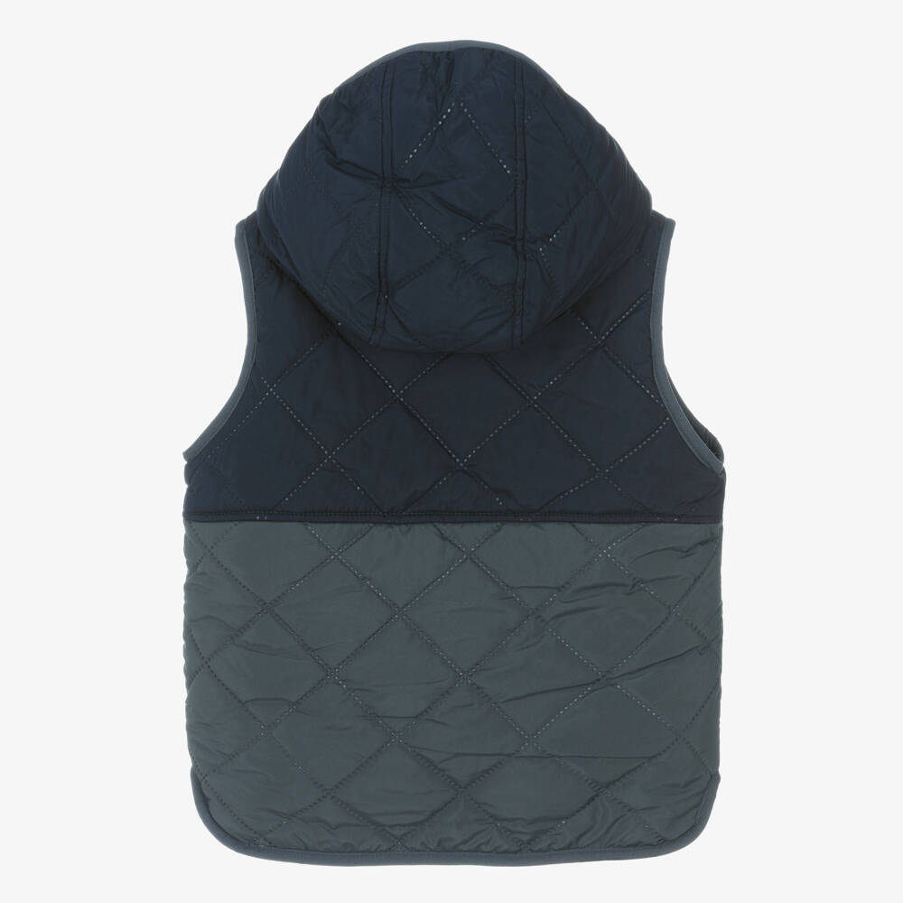 Liewood-Boys Blue Reversible Padded Fleece Gilet | Childrensalon