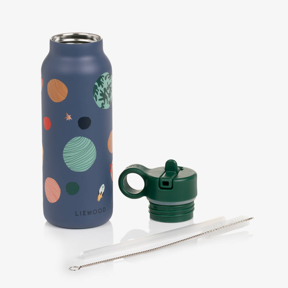 Liewood-Boys Blue Space Print Water Bottle (19cm) | Childrensalon