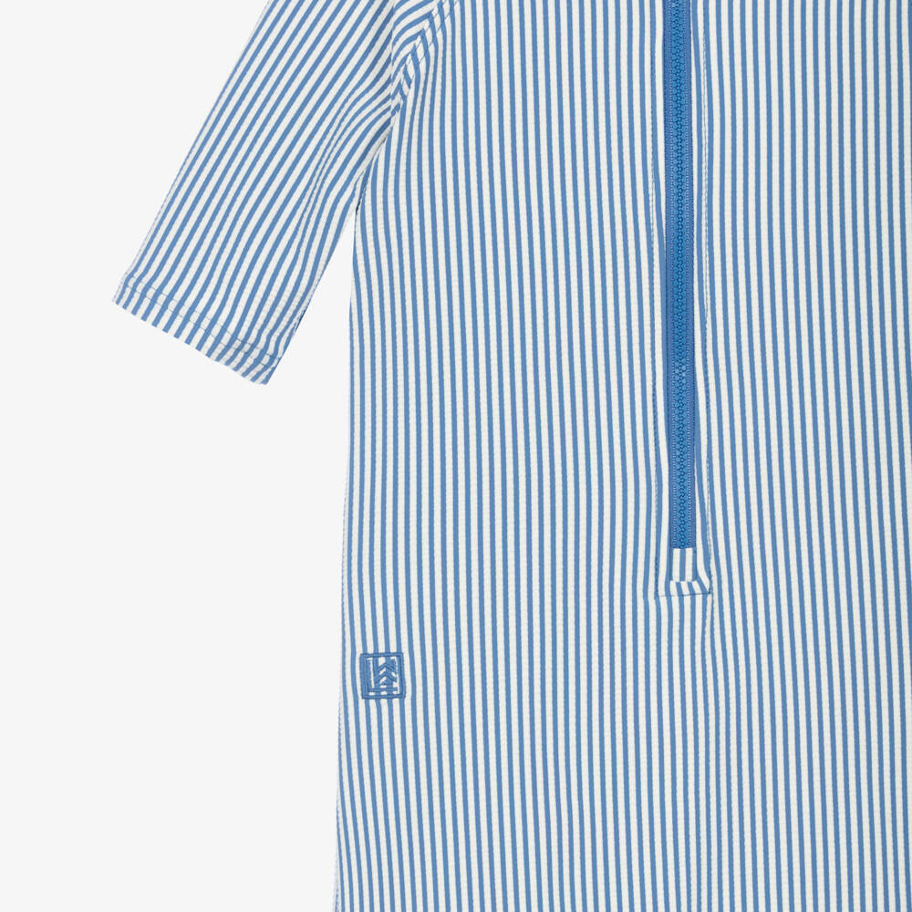 Liewood-Boys Blue & White Stripe Sun Suit | Childrensalon