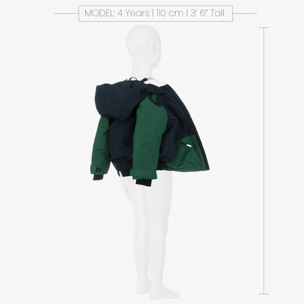 Liewood-Boys Green & Navy Blue Technical Ski Jacket | Childrensalon