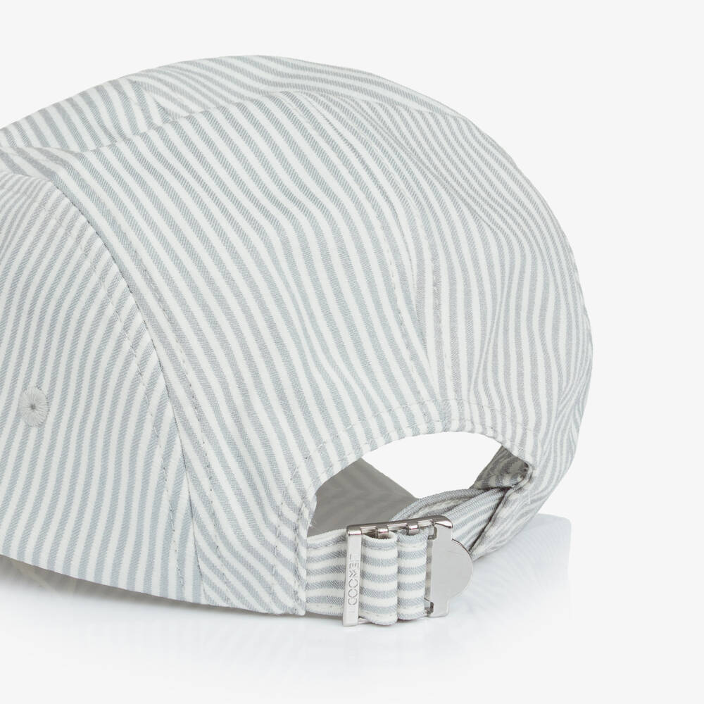 Liewood-Boys Green Striped Cap with Playful Puffer Fish Motif | Childrensalon