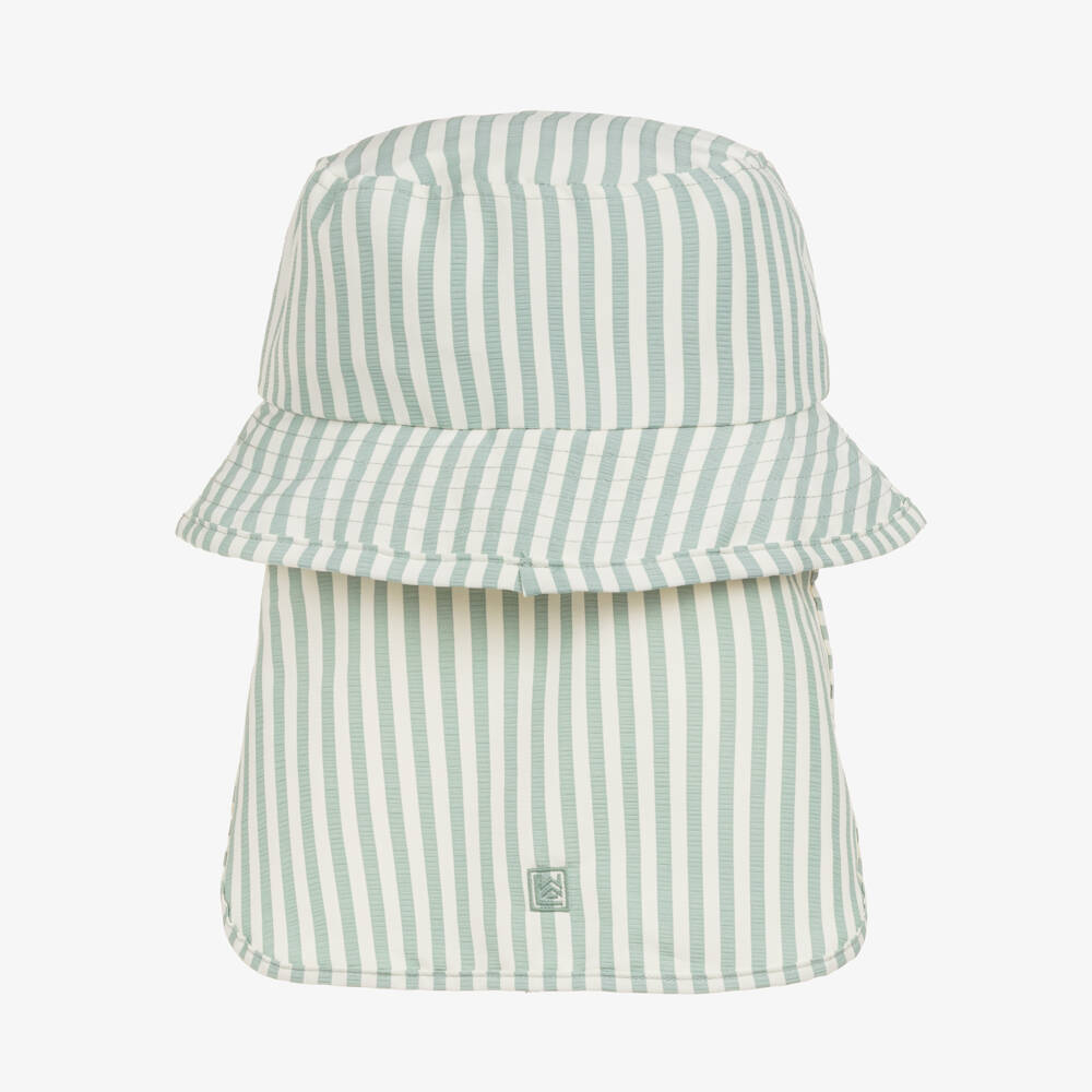 Liewood-Boys Green & White Striped Swim Hat | Childrensalon