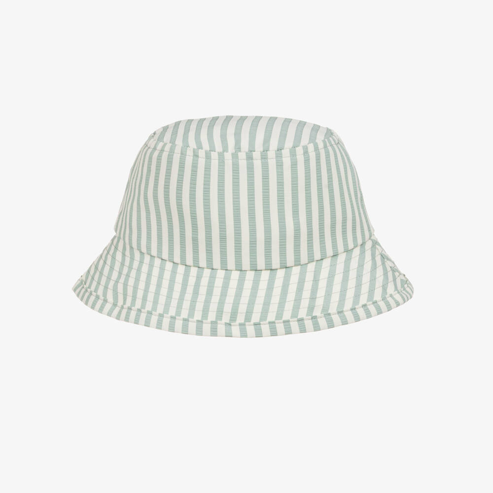 Liewood-Boys Green & White Striped Swim Hat | Childrensalon