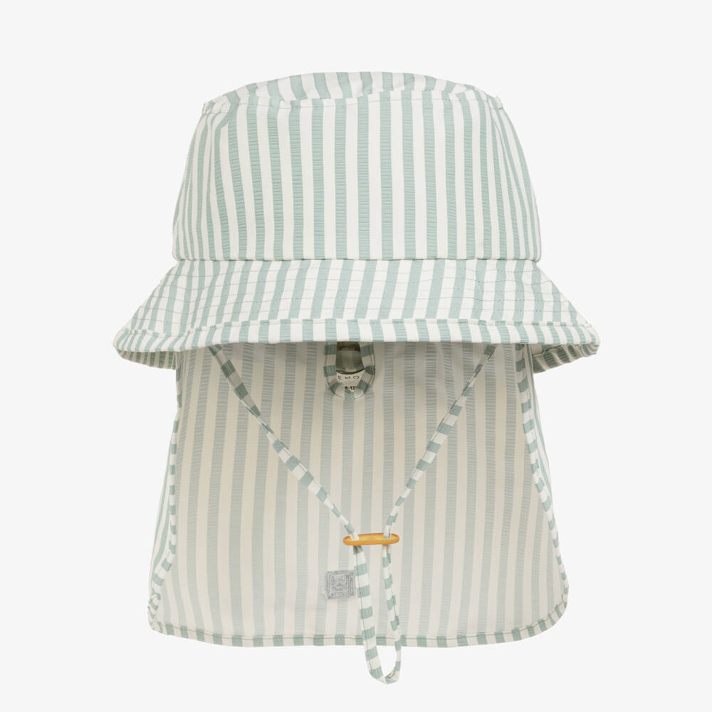Liewood-Boys Green & White Striped Swim Hat | Childrensalon