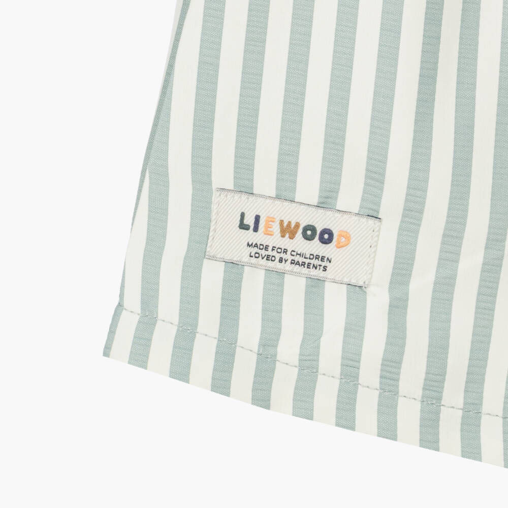 Liewood-Плавки-шорты в полоску для мальчиков зелено-белые | Childrensalon