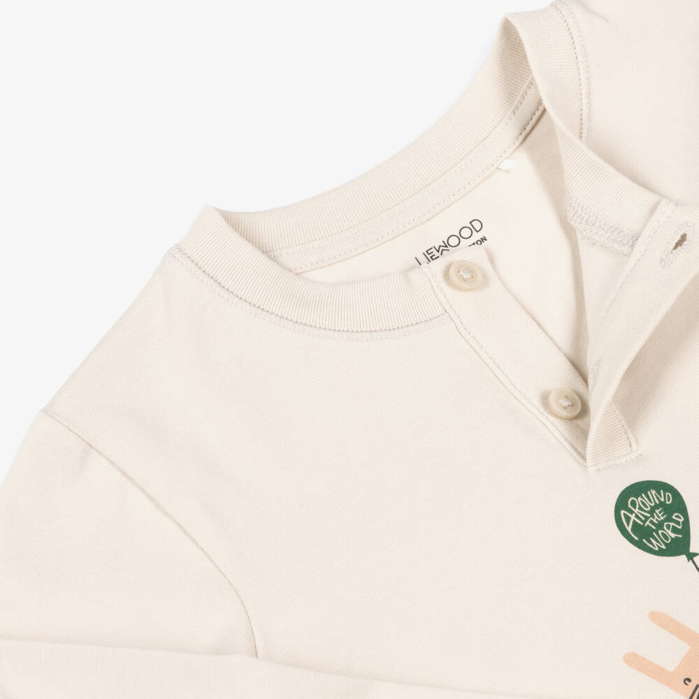 Liewood-Пижама кремовая хлопковая с разными животными для мальчиков | Childrensalon