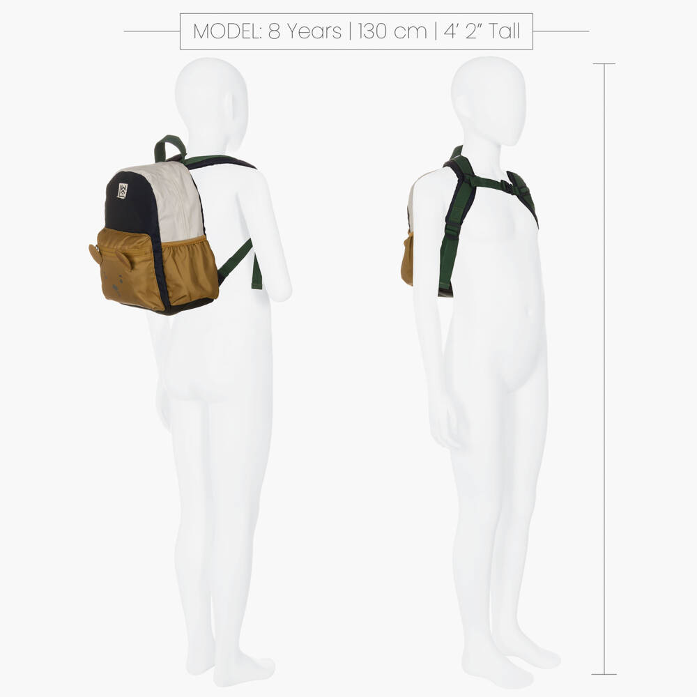 Liewood-Boys Navy Blue Colourblock Bear Backpack (27cm) | Childrensalon