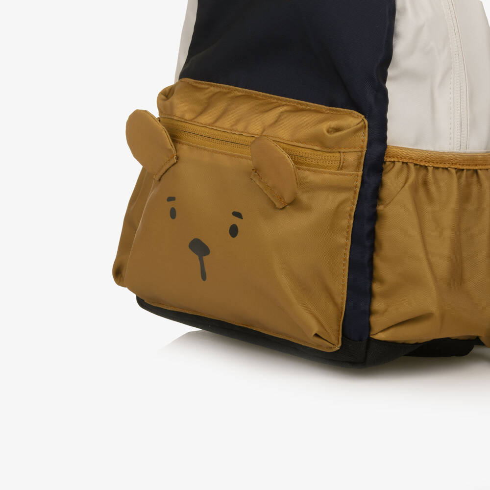 Liewood-Boys Navy Blue Colourblock Bear Backpack (27cm) | Childrensalon