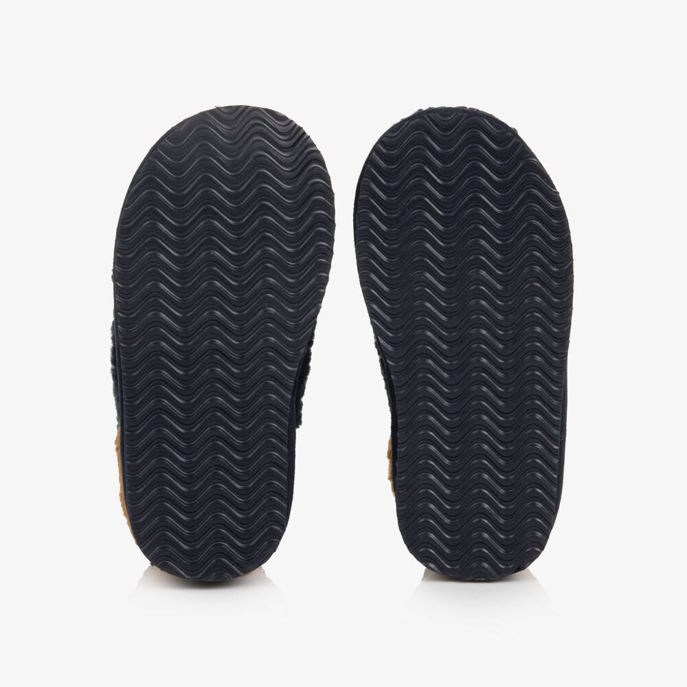 Liewood-Boys Navy Blue Colourblock Teddy Fleece Boots | Childrensalon