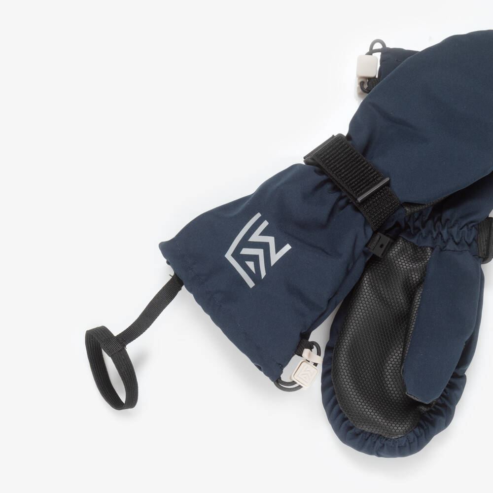 Liewood-Boys Navy Blue Mittens with Reinforced Palms | Childrensalon