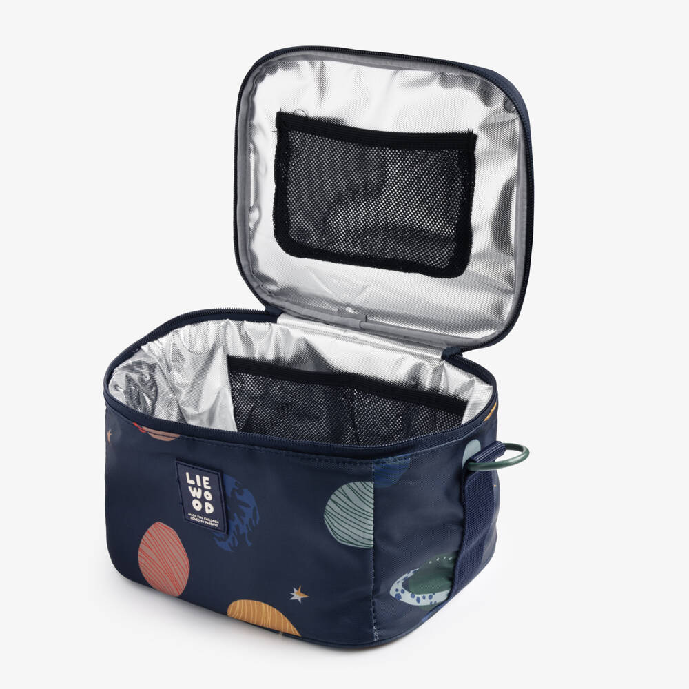 Liewood-Boys Navy Blue Planet Print Lunch Bag (22cm) | Childrensalon