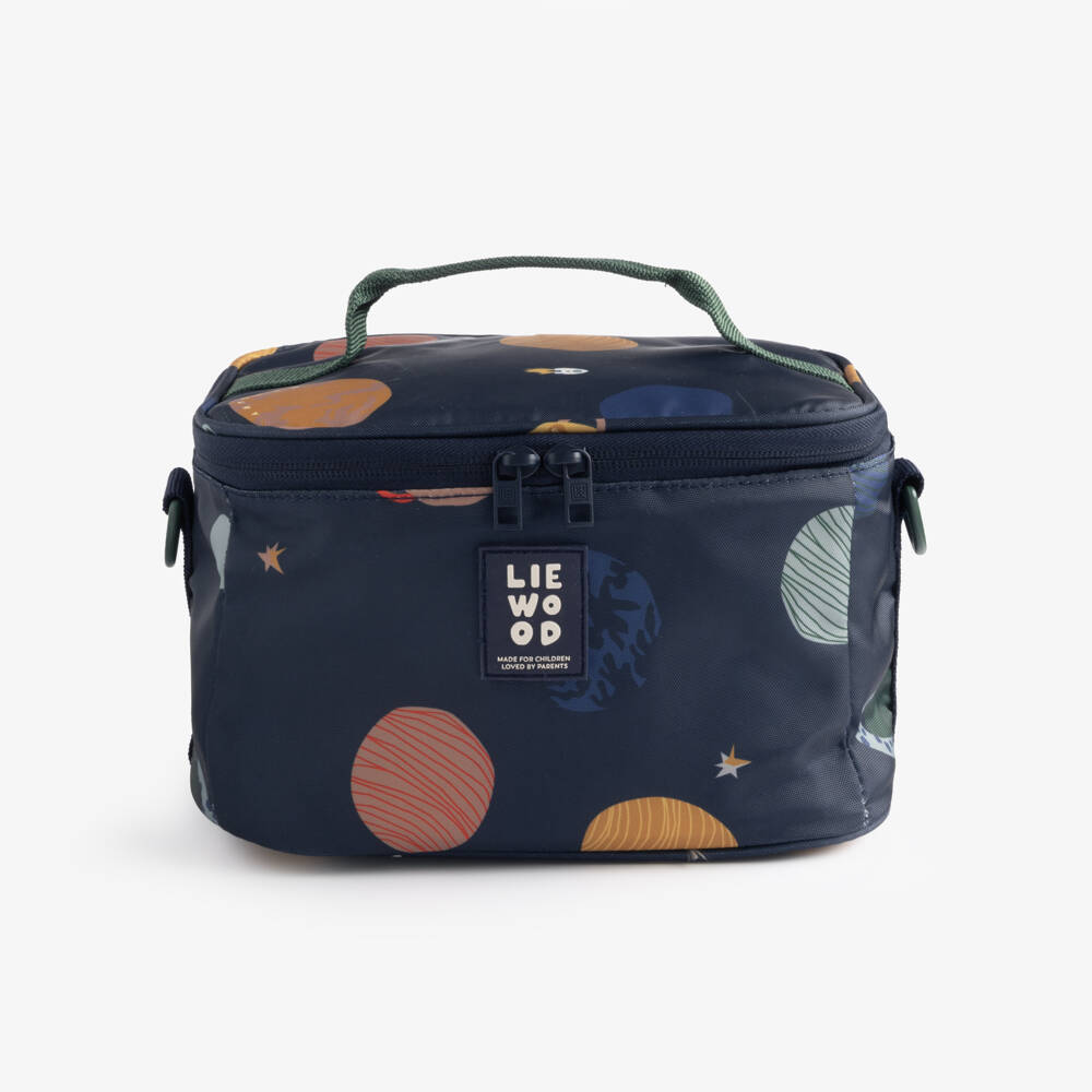 Liewood-Boys Navy Blue Planet Print Lunch Bag (22cm) | Childrensalon