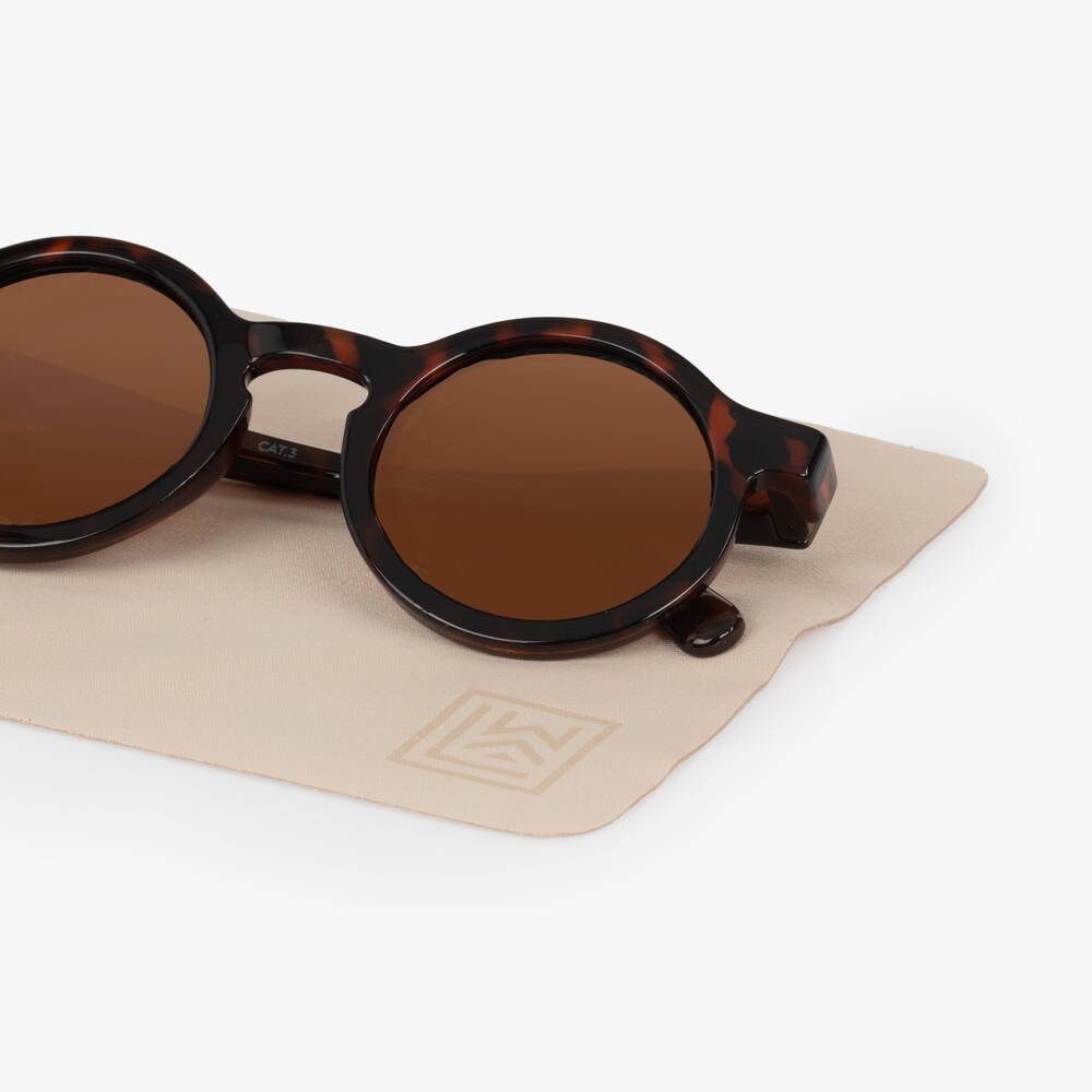 Liewood-Солнцезащитные очки коричневые круглые в черепаховой оправе | Childrensalon