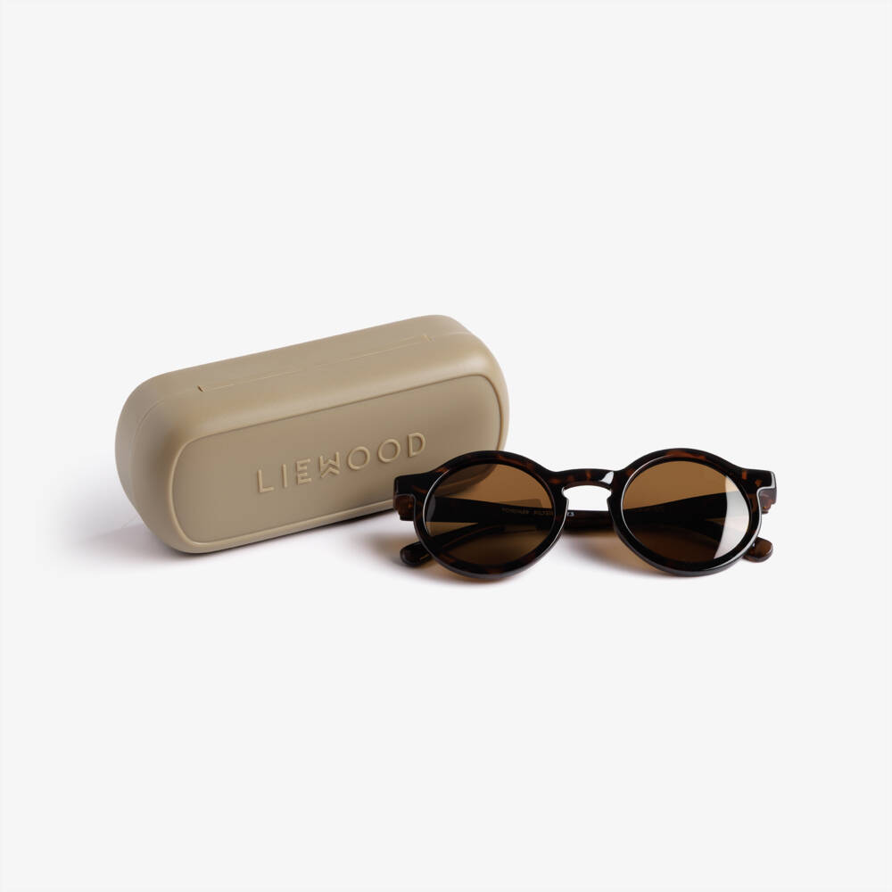 Liewood-Brown Tortoiseshell Round Sunglasses | Childrensalon