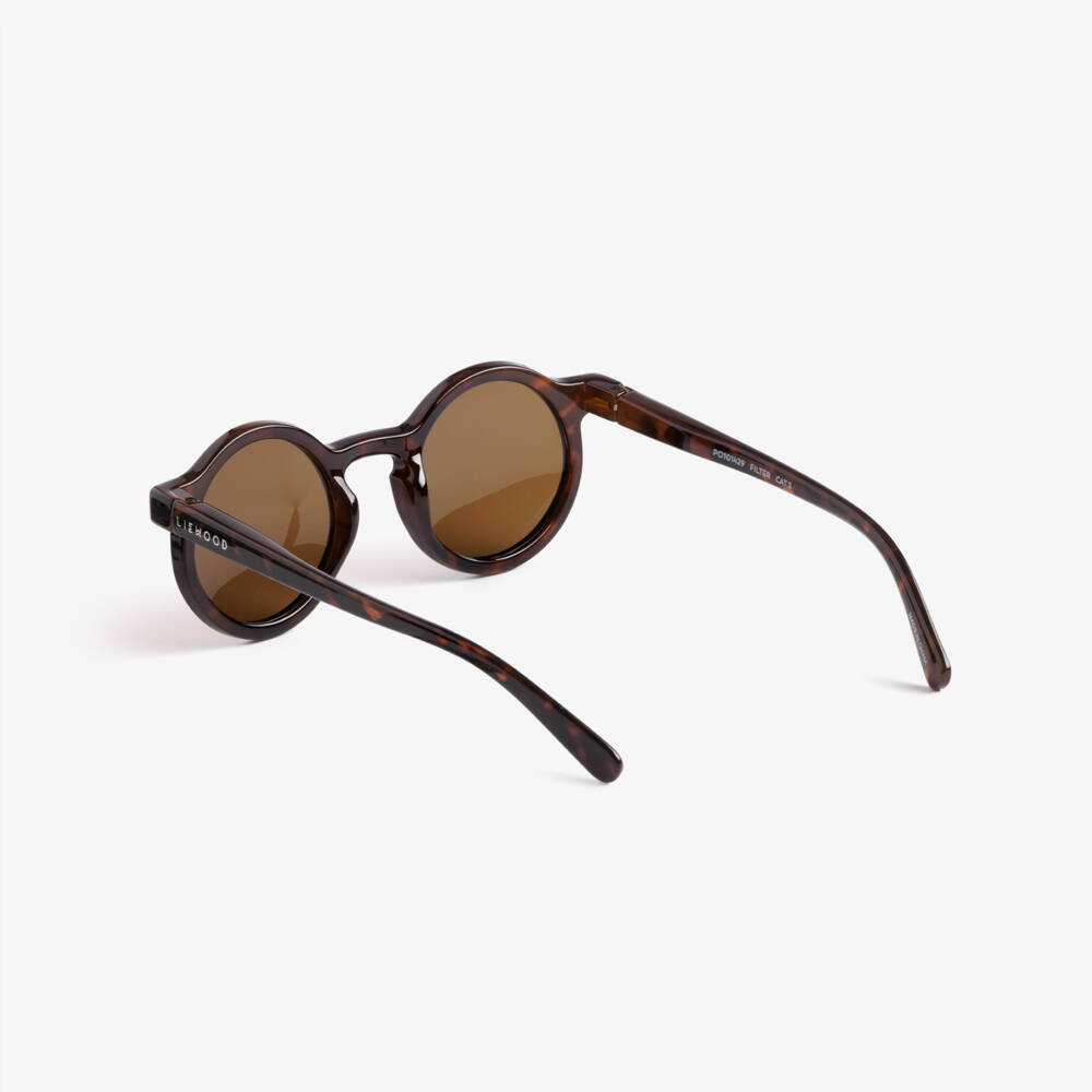 Liewood-Brown Tortoiseshell Round Sunglasses | Childrensalon