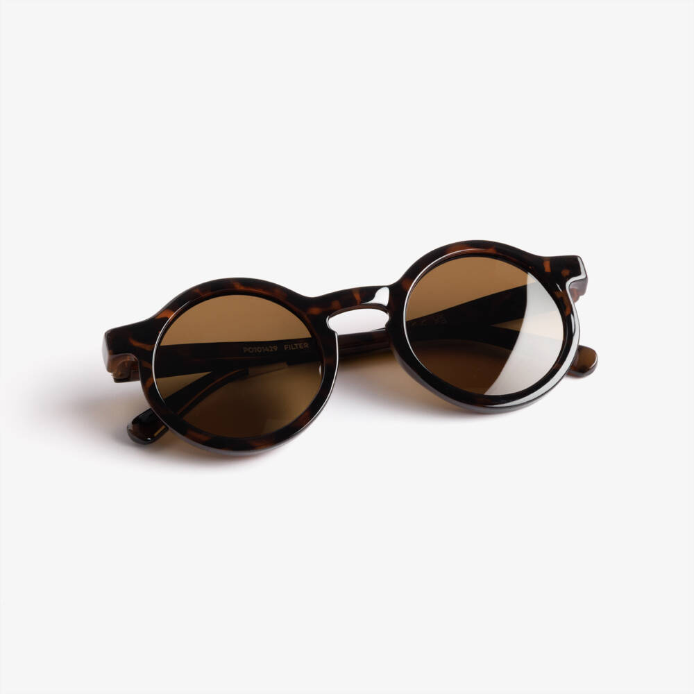 Liewood-Brown Tortoiseshell Round Sunglasses | Childrensalon