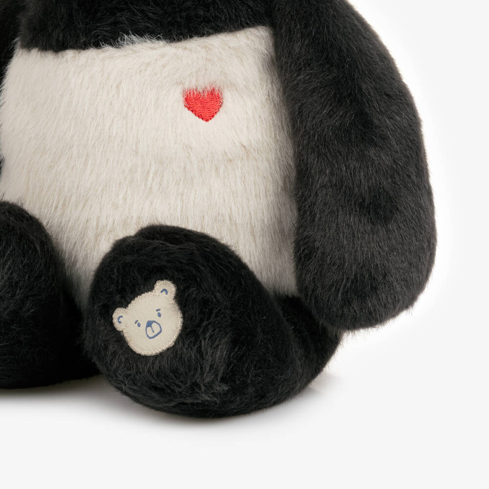 Liewood-Dark Grey & Ivory Berto Panda Teddy Bear (37cm) | Childrensalon