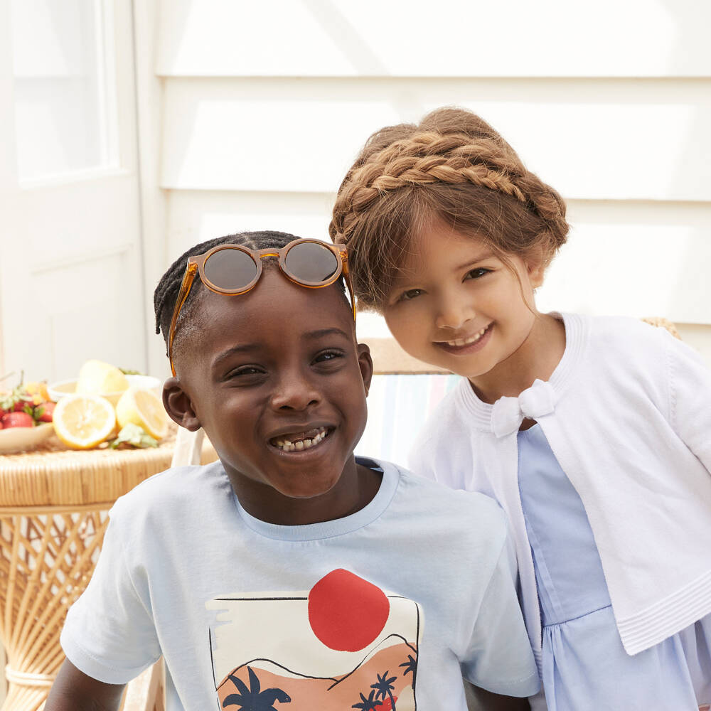 Liewood-Dark Mustard Yellow Round Sunglasses | Childrensalon