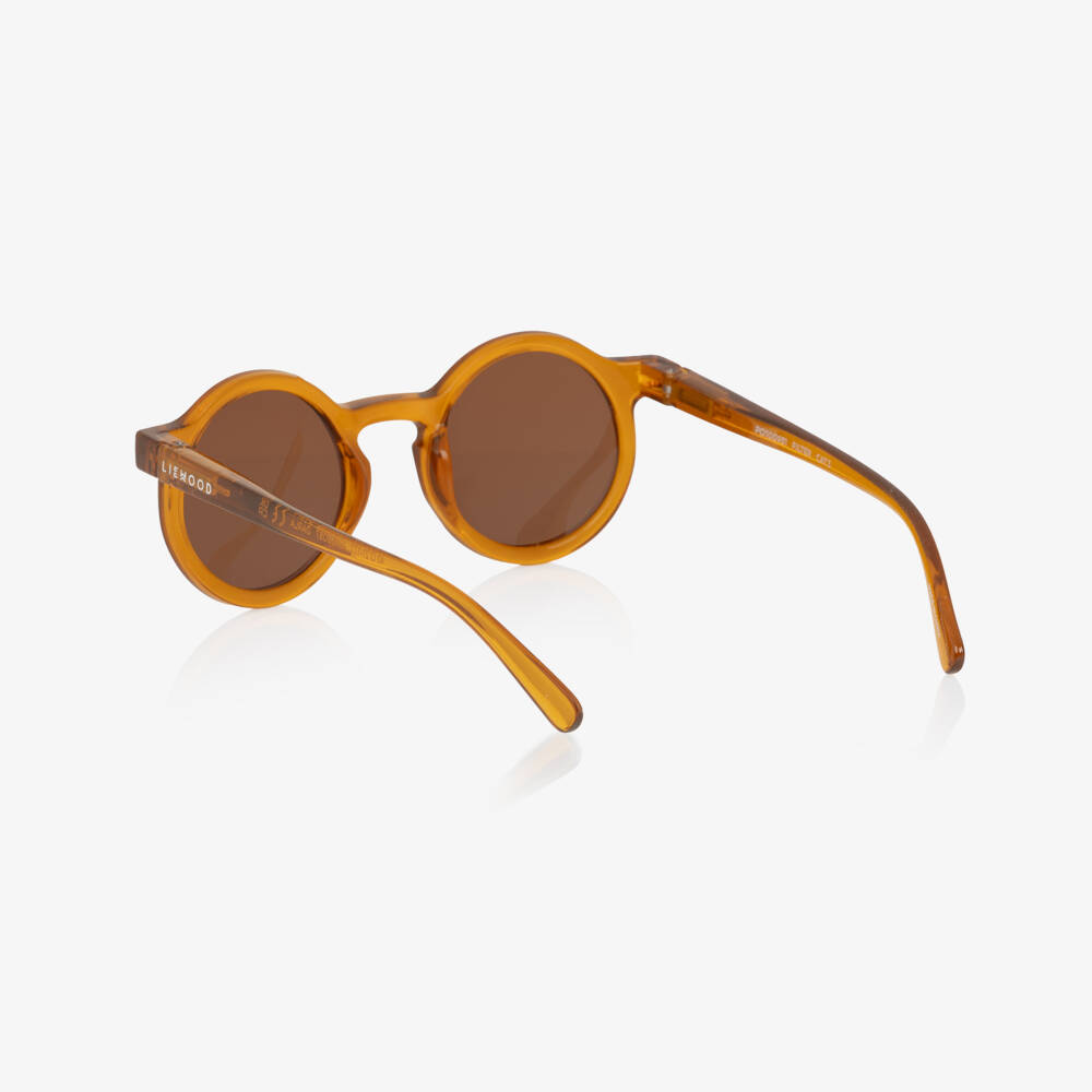 Liewood-Dark Mustard Yellow Round Sunglasses | Childrensalon