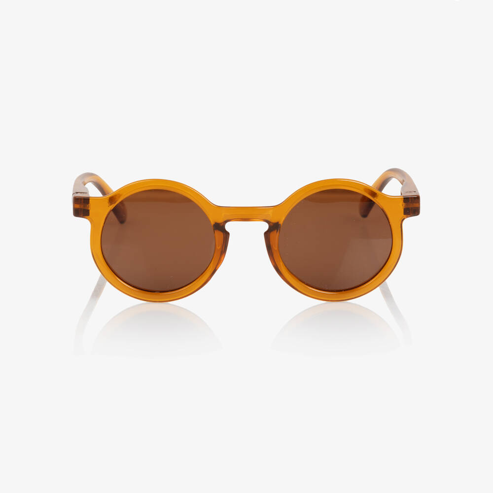 Liewood-Dark Mustard Yellow Round Sunglasses | Childrensalon