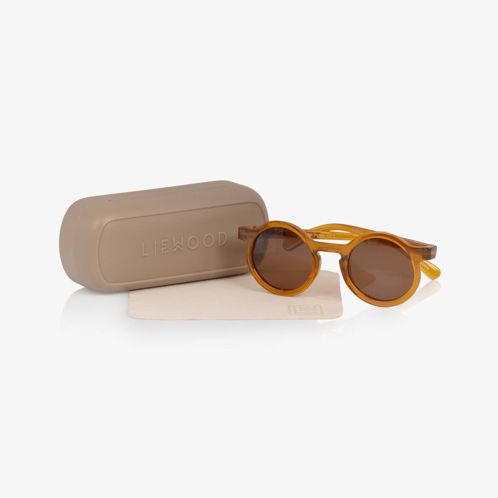 Liewood-Dark Mustard Yellow Round Sunglasses | Childrensalon