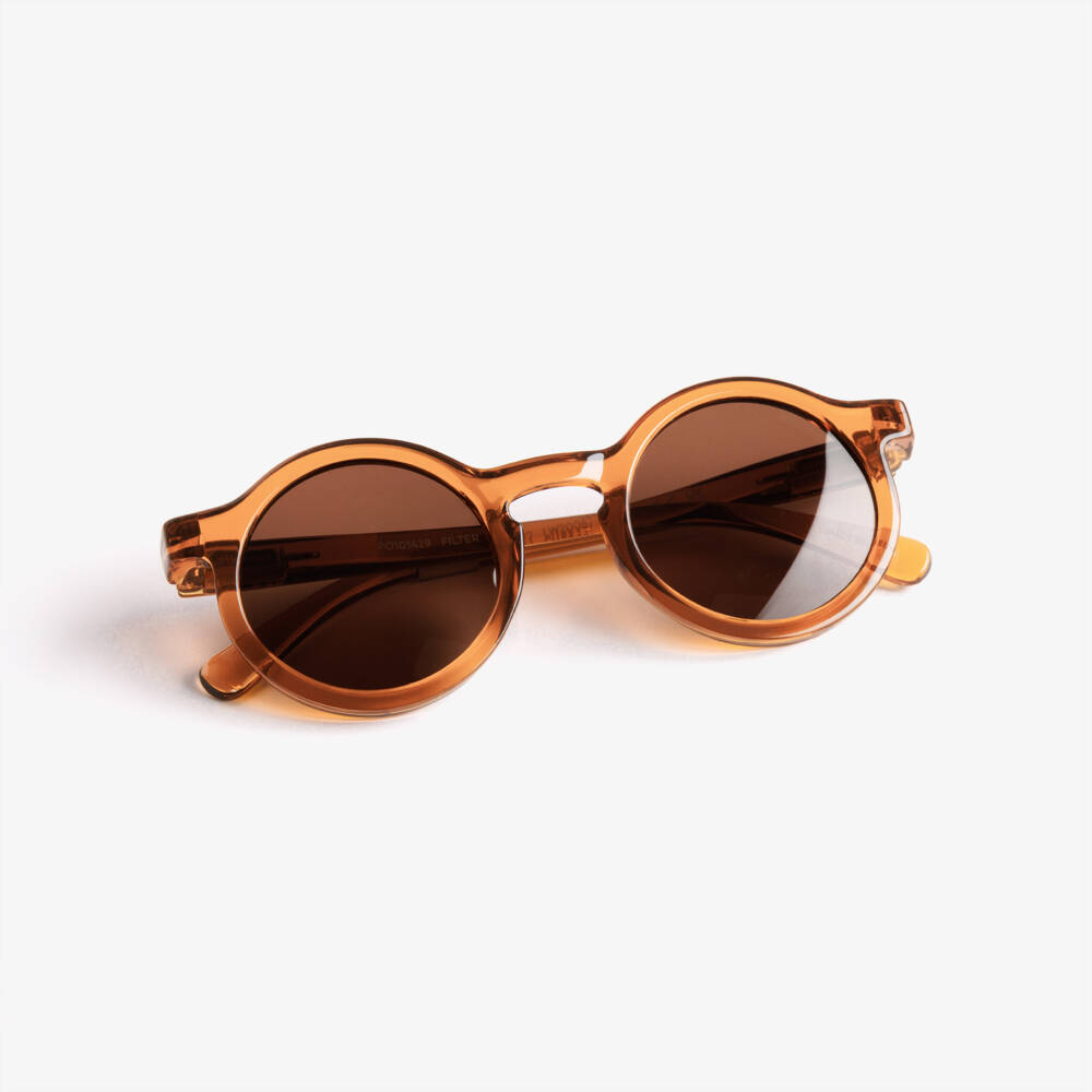 Liewood-Dark Mustard Yellow Round Sunglasses | Childrensalon