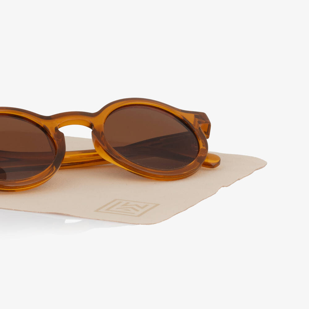 Liewood-Dark Mustard Yellow Round Sunglasses | Childrensalon