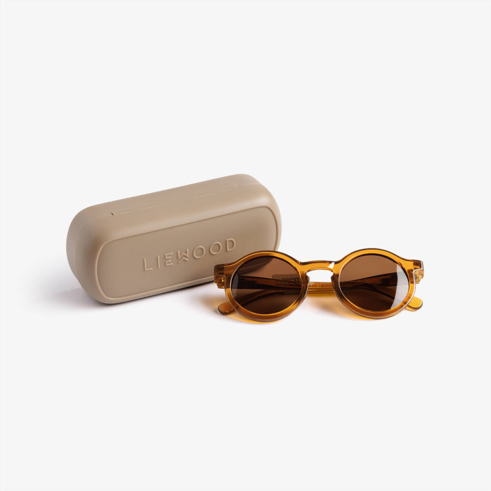 Liewood-Dark Mustard Yellow Round Sunglasses | Childrensalon